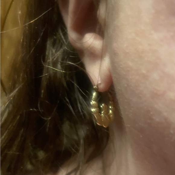 10kt Solid Gold Earrings hoops Celtic Irish - Picture 5 of 6